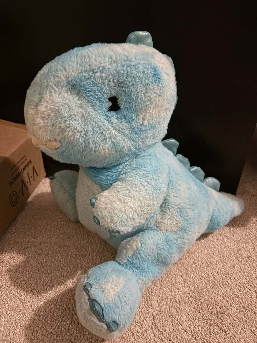 FAO Schwarz Glow Brights Blue Dinosaur Stuffed Animal Plush